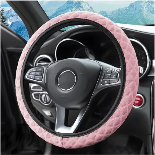 Vista 9 de Funda elástica para volante zipelo de 15 pulgadas, microfibra transpirable de seda de hielo, universal, antideslizante, para automóvil, cálida