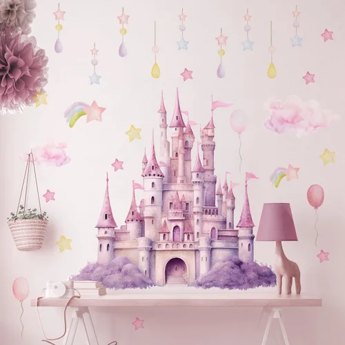 Vista 10 de 2 hojas de calcomanías de pared de hadas para dormitorio de niñas, murales de pared de flores, vinilo para despegar y pegar, calcomanías de pared