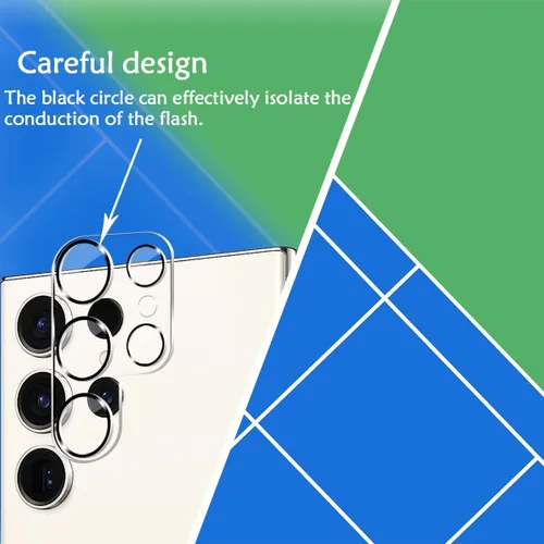 Vista 4 de BIGFACE Protector de pantalla de vidrio templado para Galaxy S24 Ultra + protector de lente de cámara [2 + 2 unidades] [compatible con fundas]