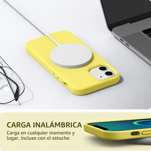 Vista 5 de SURPHY Diseñada para iPhone 12 y iPhone 12 Pro de 6.1 pulgadas, funda gruesa de silicona líquida (con forro de microfibra) para iPhone 12 y 12 Pro