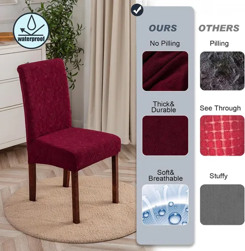 Vista 41 de Fundas impermeables para sillas de comedor, fundas elásticas para sillas Parsons, para comedor, cocina, funda protectora para silla de comedor