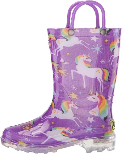 Vista 4 de Western Chief Kids Light-Up Waterproof Rain Boot with Pull on Handles