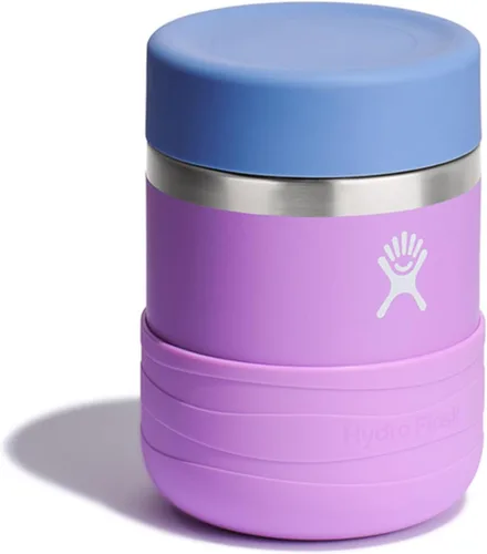 Vista 2 de Hydro Flask Recipiente de alimentos aislado – Contenedor de aperitivos para niños y lonchera – Tarro de comida de 12 onzas en color morado anémona