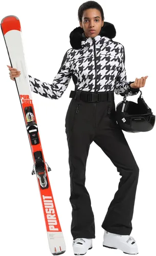 Vista 98 de GSOU SNOW Traje de esquí para mujer, traje de nieve de una pieza, para snowboard, delgado, aislante, impermeable, resistente al viento