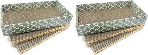 Vista 7 de Cat Scratcher Cardboard Scratching Pads Scratch with Catnip 2PCS Reversible Corrugated Cardboard