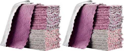 Vista 7 de LSmall - Paños de limpieza reutilizables, 6 x 10 pulgadas, paños multiusos súper absorbentes, para trapos de muebles, paños de cocina, toallas