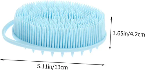 Vista 2 de Vaguelly Sensory Brush with Soft Silicone Bristles for Bath Dual Sided Body Scrubber with Hanging Hook Gentle Exfoliating and Sensory Training Safe