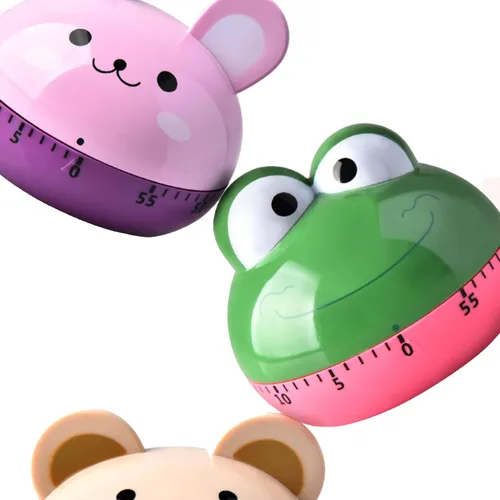 Vista 7 de Temporizadores manuales mecánicos, con forma de animal de dibujos animados, lindo temporizador manual de cuenta regresiva para aula, hogar, estudio