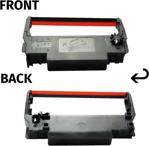 Vista 2 de GORILLA SUPPLY Cinta de tinta de repuesto compatible para ERC 30 34 38 B/R ERC38 NK506, compatible con impresoras de recibos POS, paquete individual