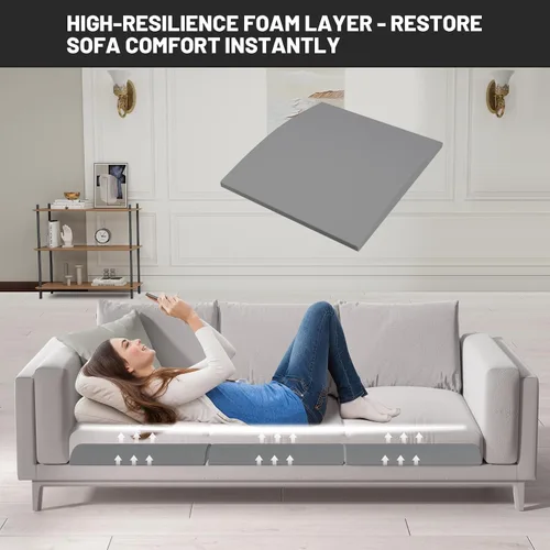 Vista 7 de Soporte de cojín de sofá para asiento caído, 20 x 20 pulgadas, tablero de soporte de cojín de espuma curvada de alta densidad, soporte de sofá
