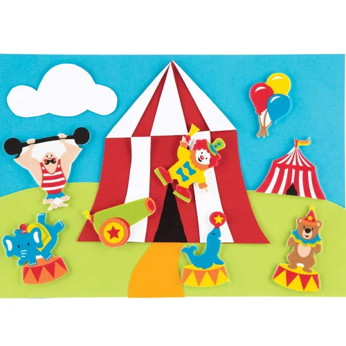 Vista 5 de Baker Ross AR346 - Calcomanías de espuma de circo, paquete de 120, autoadhesivas, perfectas para que los niños decoren collages y manualidades