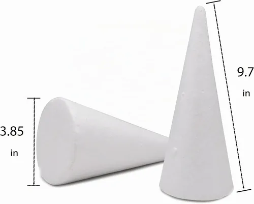 Vista 2 de Crafare Paquete de 4 conos de espuma de 3.85 x 9.7 pulgadas para decoración