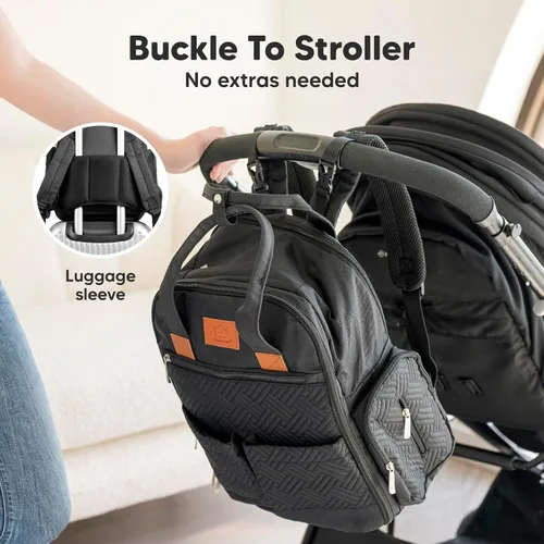 Vista 6 de Mochila de Pañales KeaBabies para Niñas, Niños - Bolso para Bebés de Mamá y Papá con Cambiador de Pañales para Recién Nacidos, Pequeños, 2 Niños