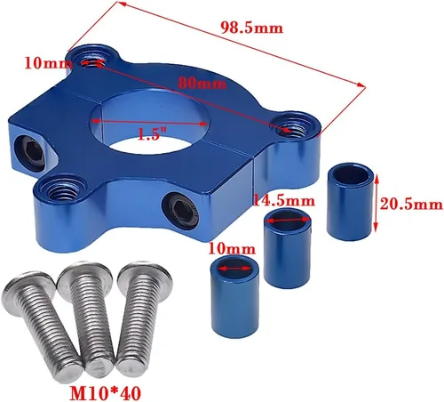 Vista 2 de Piñón CNC 44T con adaptador de 1.5 pulgadas, se adapta a bicicletas motorizadas de 60cc 66cc 80cc (azul)