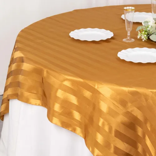 Vista 9 de Efavormart - Paquete de 5 servilletas de tela de satén a rayas color champán, reutilizables, sin arrugas, 20 x 20 pulgadas, para bodas, fiestas