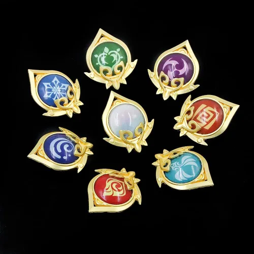 Vista 5 de Genshin Impact Vision Broche Pines Broche luminoso Ojo de Dios Accesorios para proyectos de juego para mujer