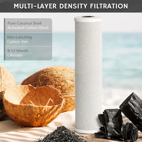 Vista 2 de AIRTHEREAL Carcasa de filtro de agua para toda la casa, filtros de sedimentos para agua de pozo y de ciudad, cartuchos de filtro de sedimentos