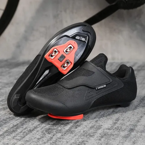 Vista 4 de Zapatos de ciclismo unisex compatibles con zapatos Peloton, zapatos de ciclismo de carretera para interiores para hombres y mujeres, preinstalados