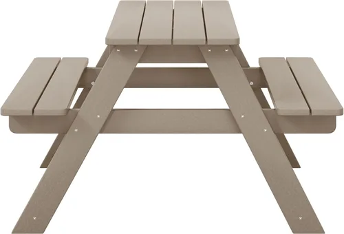 Vista 15 de WestinTrends Malibu Patio al aire libre HDPE Picnic Mesa de banco para Gris