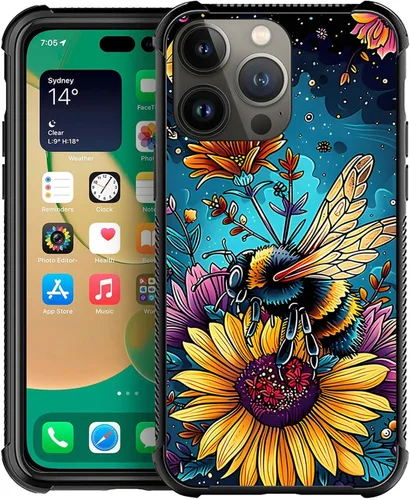 Vista 18 de ZHEGAILIAN Funda compatible con iPhone 14, fundas de caballo de baile de cristal de colores, parte trasera de vidrio templado+funda protectora
