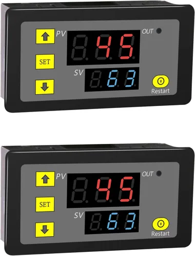 Vista 9 de 2 unids temporizador de retardo relé AC 110 V 220 V 10 A 1500 W programable pantalla LED digital ciclo temporizador retardo interruptor módulo