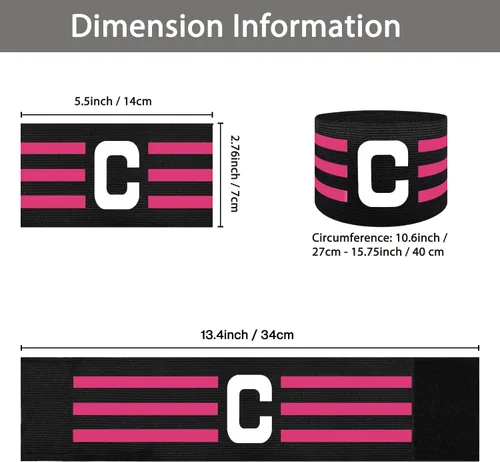 Vista 3 de Sports Captain C Arm Band for Team Training, Unisex Elastic Soccer Captain Armband Adjustable Outdoor Football Player Captain's ArmBands for Adult