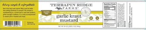 Vista 2 de Terrapin Ridge Farms Ajo Kraut Mostaza - Un cuarto de galón