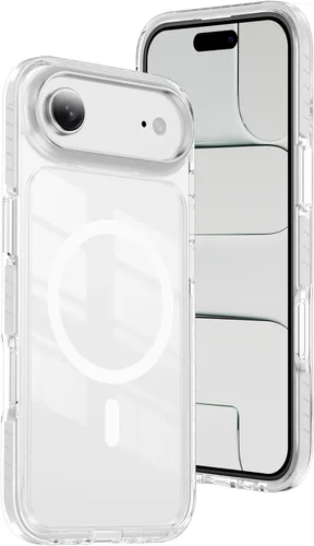 Vista 38 de LEMAXELERS Funda magnética transparente para iPhone 18 Pro Max, color negro
