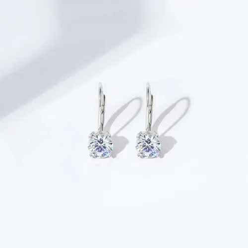 Vista 3 de Tienda Essentials Pendientes de plata de ley chapados en platino con circonita con elementos infinitos (anteriormente colección Tienda)