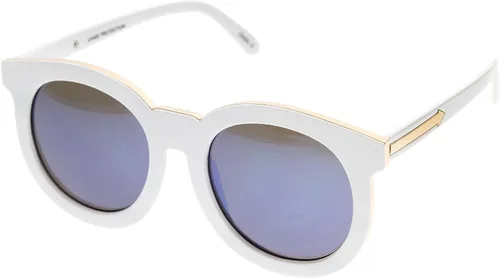 Vista 2 de zeroUV Women's Fashion Oversized Flash Mirrored Flat Lens Round Sunglasses 64mm