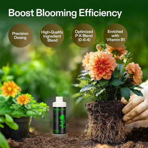 Vista 2 de VIVOSUN Bloom Juice (0-6-4), suplemento de floración fertilizante líquido para etapa de floración, alimento concentrado para plantas para todas