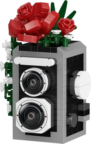Vista 6 de Juego de 6 bloques de construcción con diseño de flores, serie de mini bloques de construcción
