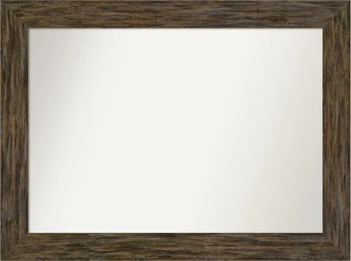 Vista 14 de Amanti Art Espejo personalizado, espejo de baño marrón Fencepost, espejo de pared o espejo de tocador de baño sobre el fregadero (27 x 27 pulgadas)