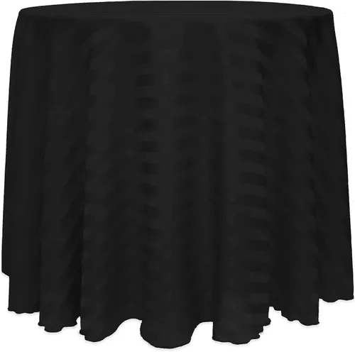 Vista 29 de ULTIMATE TEXTILE Mantel redondo de rayas satinadas de 84 pulgadas color marfil crema