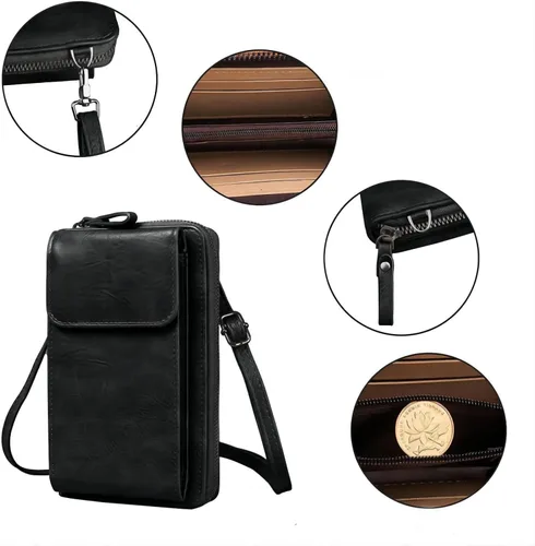 Vista 3 de Mini bolso cruzado para teléfono celular para mujer, bolso ligero con soporte para hombro