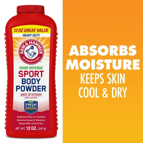 Vista 7 de Arm & Hammer Polvo corporal deportivo, polvo para hombres y mujeres, sensación fresca, sin talco, defensa de olores sin aluminio con bicarbonato