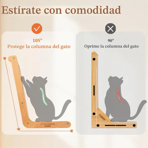 Vista 7 de Rascador vertical para gatos de sisal en forma de L, madera