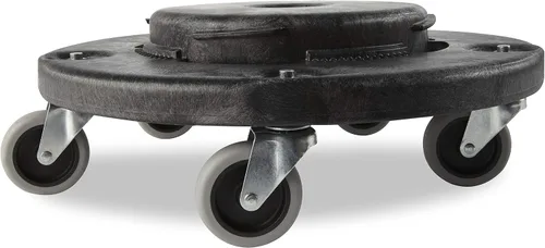 Vista 2 de Rubbermaid Commercial Products Brute Twist on/Off Carretilla Redonda, Negro, Para Usar con Bote de Basura BRUTE, Paquete de 2