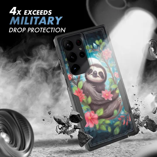 Vista 357 de Funda para Galaxy A14 5G, resistente de doble capa híbrida de policarbonato duro, goma suave, a prueba de golpes, funda protectora resistente