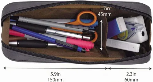 Vista 2 de Lihit Lab - Estuche para bolígrafos, 9.4 x 1.8 x 3 pulgadas Negro azabache