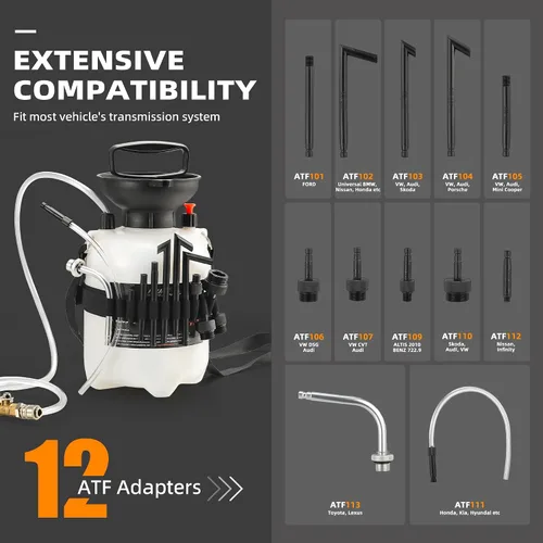 Vista 8 de FOUR UNCLES Kit de bomba de fluido de transmisión manual 3L con 12 adaptadores
