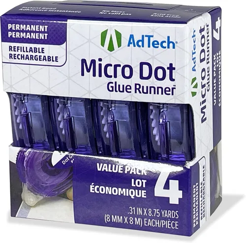 Vista 3 de AdTech Dot Glue Runner-Case Pack, PURPLE 12 Pack