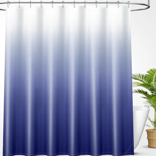 Vista 20 de OLANLY Juego de cortinas de ducha de lujo beige y blanco degradado con 12 ganchos, cortinas de ducha decorativas impermeables y lavables para baño