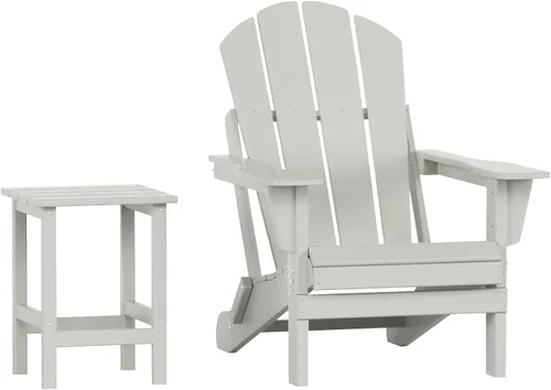 Vista 24 de WO Home Furniture - Juego de 3 sillas plegables para exteriores, mesa auxiliar, resistente a la intemperie y a los rayos UV, para césped, jardín