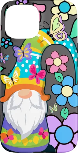 Vista 6 de Floral Daisy Flower Pattern with Butterflies Funny Gnome Case for iPhone 17