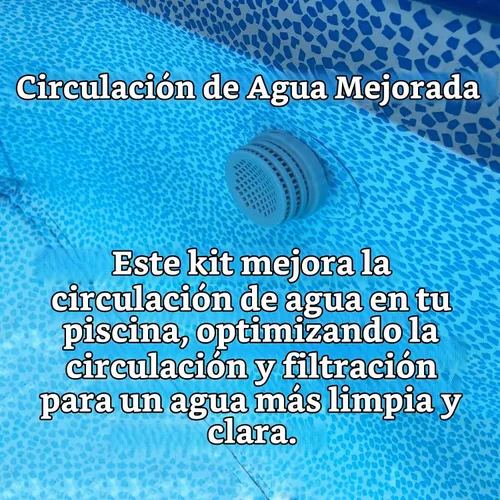 Vista 2 de Kit de conector de chorro de agua para colador de entrada de piscina, compatible con piezas de repuesto Intex sobre el suelo, incluye boquilla