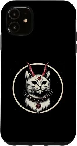 Vista 8 de Funda para iPhone 17 de Baphomet Satánico Oculto de Gato del Diablo