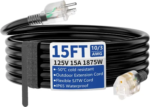 Vista 25 de Cable de extensión de 50 pies para exteriores/interiores con Amarillo
