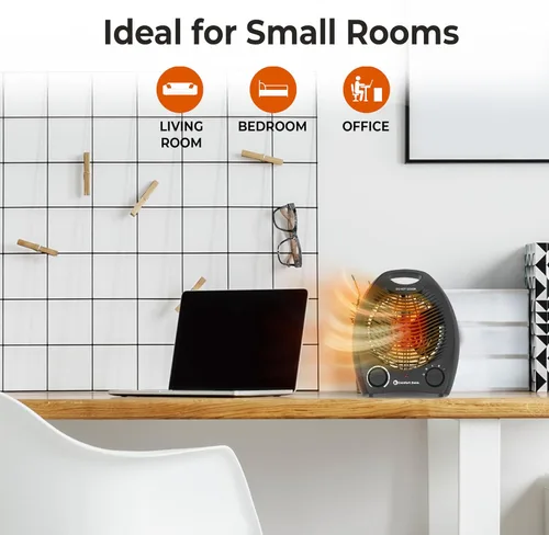 Vista 4 de Comfort Zone Calentador de Espacio Portátil Eléctrico de Ventilador Forzado con Termostato Ajustable, Sensor de Sobrecalentamiento, Interruptor