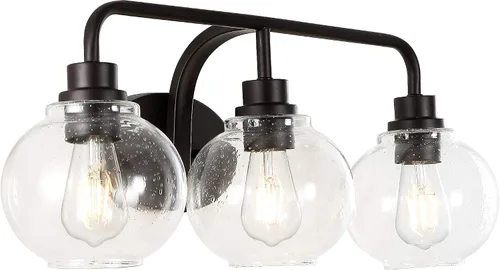 Vista 13 de JONATHAN Y Lámpara de pared LED de bronce aceitado de 6.5 pulgadas para baño, pantalla de vidrio sembrado transparente, accesorio industrial